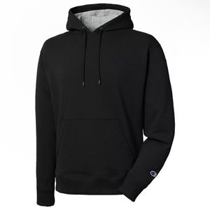 Champion Men’s Powerblend Fleece Hoodie C Logo Size L Black Oversized